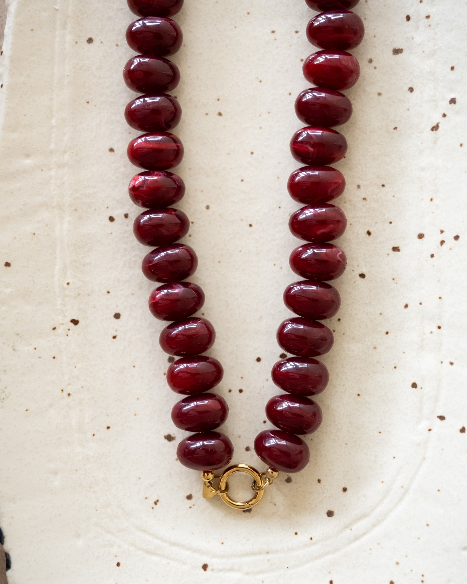TILTIL Necklace Burgundy Glow Gold