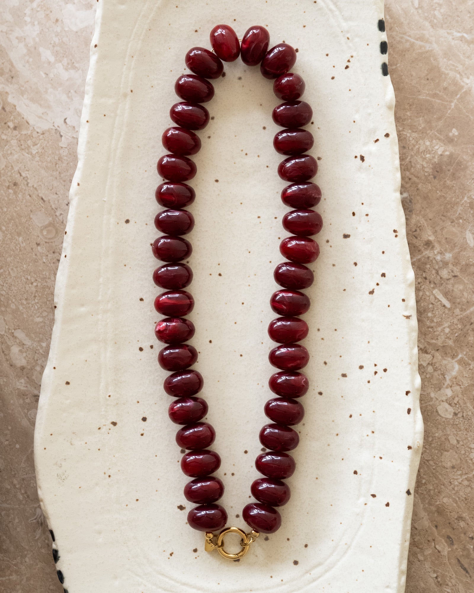 TILTIL Necklace Burgundy Glow Gold