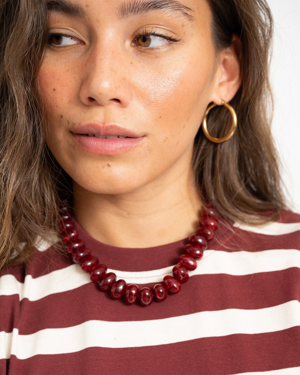 TILTIL Necklace Burgundy Glow Gold